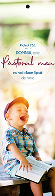 Semn de carte cu panglica verde -   Verset:  "Domnul este Păstorul meu: nu voi duce lipsă de nimic." Psalmul 23:1  [34]
