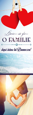 Semn de carte cu panglica roșie  -    Text:  "Dorim să fim o familie după inima lui Dumnezeu!"  [37]