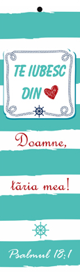Semn de carte cu panglica  albă -    Verset:  "Te iubesc din inimă, Doamne, tăria mea!" Psalmul 18:1  [48]