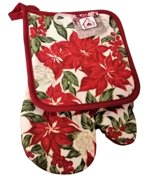 Set manusa de bucatarie, imprimeu, Craciunite Craciun, multicolor Set manusa de bucatarie, imprimeu, Craciunite Craciun, multicolor