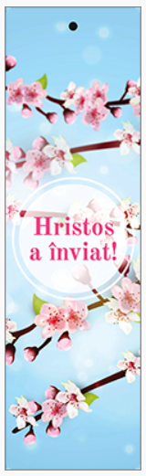 Semn de carte cu panglica albastră  -   Text:  Hristos a înviat!  [87]