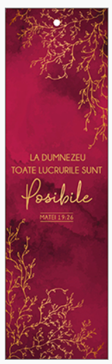 Semn de carte cu panglica bordo închis  -   Verset:  „La Dumnezeu toate lucrurile sunt posibile.” Matei 19:26 Semn de carte cu panglica bordo închis  -   Verset:  „La Dumnezeu toate lucrurile sunt posibile.” Matei 19:26