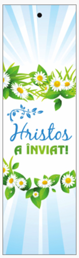 Semn de carte cu panglica albastră -   Text:  "Hristos a înviat!"     [122]
