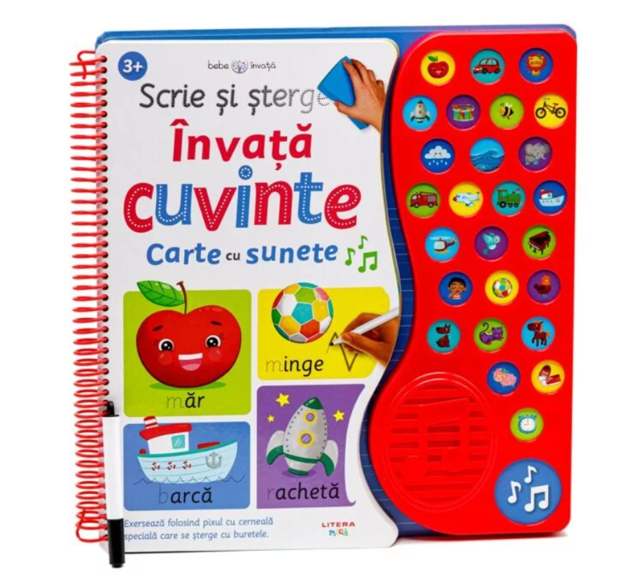 Scrie și șterge. Învață cuvinte. Carte cu sunete Scrie și șterge. Învață cuvinte. Carte cu sunete