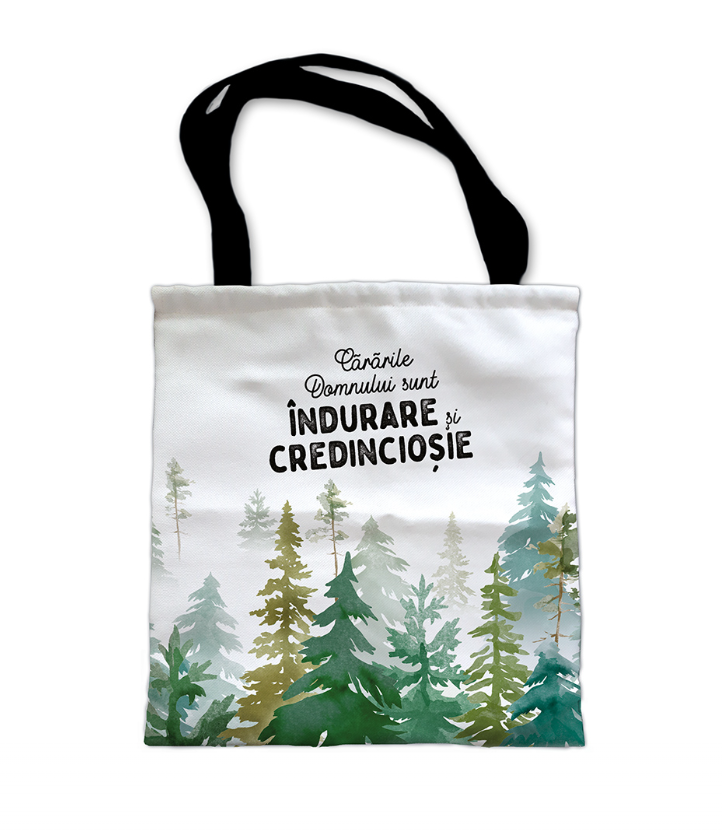 Sacoșă din pânză - Cărările Domnului sunt îndurare și credincioșie Sacoșă din pânză - Cărările Domnului sunt îndurare și credincioșie