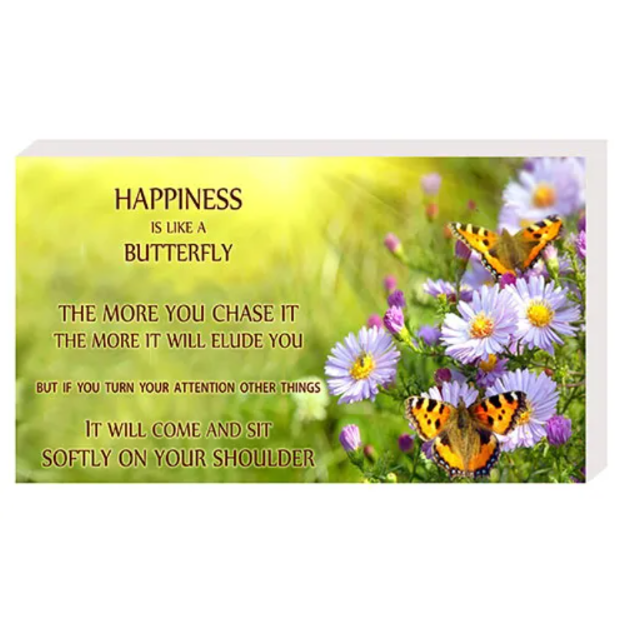 Placheta birou - Happiness is like a butterfly Placheta birou - Happiness is like a butterfly