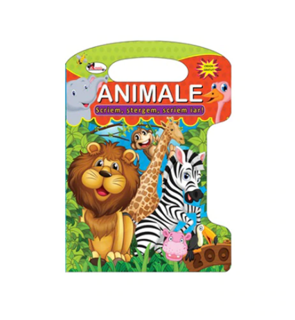 Animale - Scriem, stergem, scriem iar - Carte cu activitati pentru copii (5-7 ani) Animale - Scriem, stergem, scriem iar - Carte cu activitati pentru copii (5-7 ani)