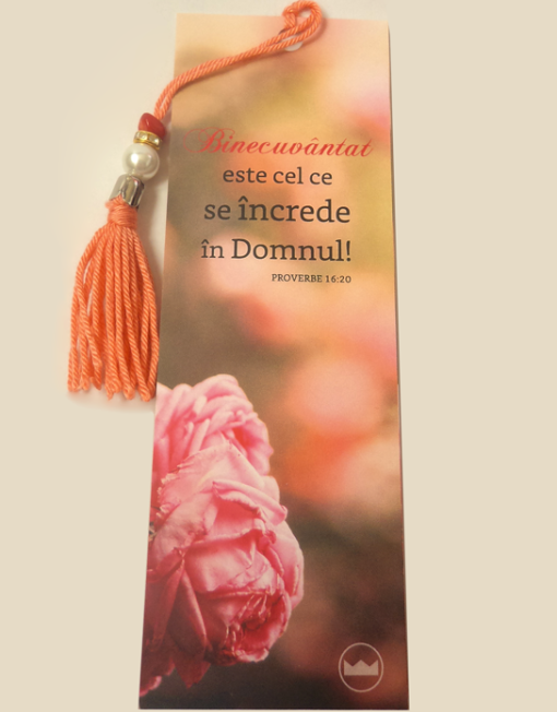 Semn de carte cu verset biblic - Binecuvantat este cel ce se increde in Domnul Semn de carte cu verset biblic - Binecuvantat este cel ce se increde in Domnul