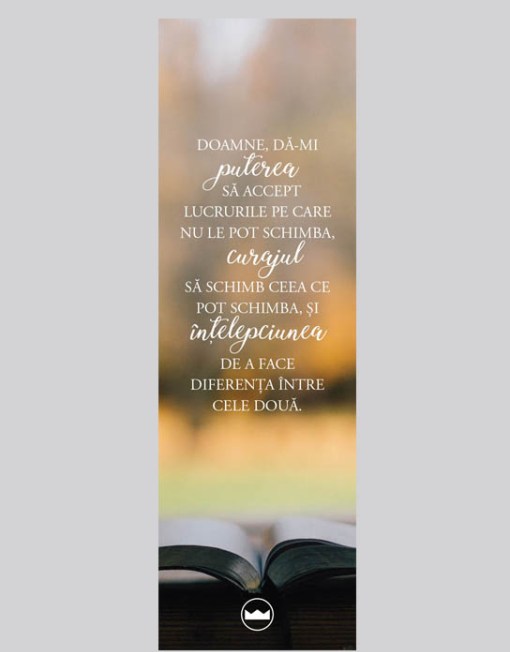 Semn de carte cu verset biblic -Putere curaj intelepciune (5x16cm) Semn de carte cu verset biblic -Putere curaj intelepciune (5x16cm)