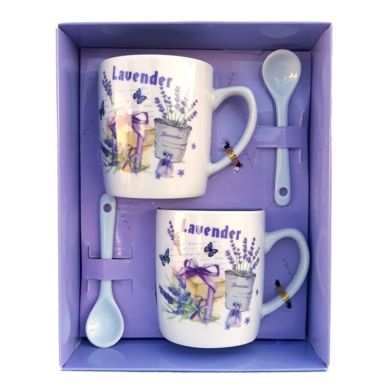 Set cani cu lingurite - lavanda Set cani cu lingurite - lavanda