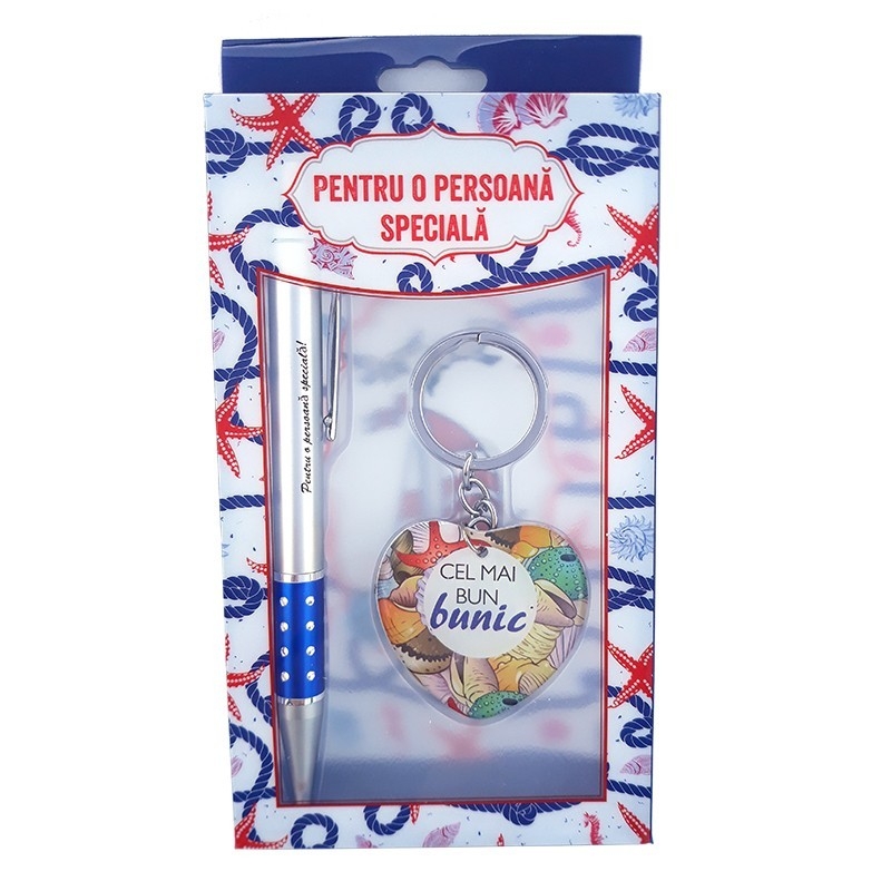 Set breloc cu pix - Cel mai bun bunic Set breloc cu pix - Cel mai bun bunic