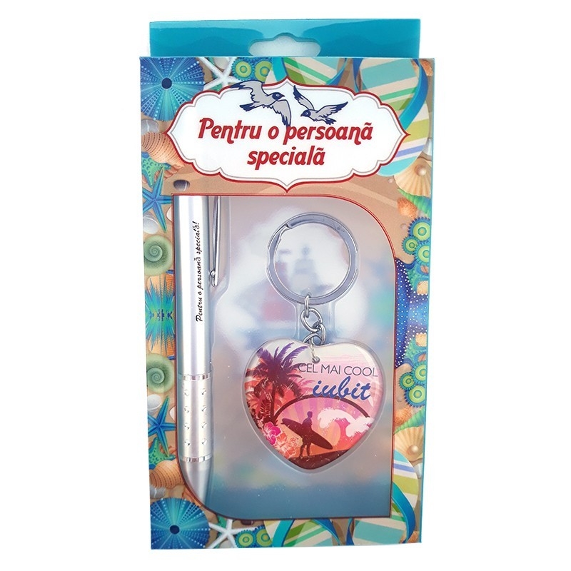 Set breloc cu pix - Cel mai cool iubit Set breloc cu pix - Cel mai cool iubit