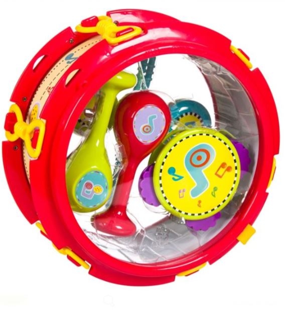 Set Instrumente muzicale - Toba, Tamburina, Maracas, 7 piese (Jucarii pentru copii 2+) Set Instrumente muzicale - Toba, Tamburina, Maracas, 7 piese (Jucarii pentru copii 2+)