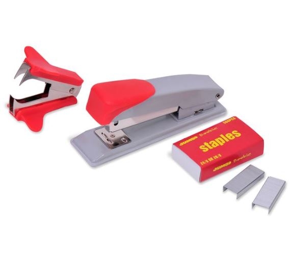 Capsator, decapsator si capse, rosu-gri - 24/6 sau 26/6 Capsator, decapsator si capse, rosu-gri - 24/6 sau 26/6