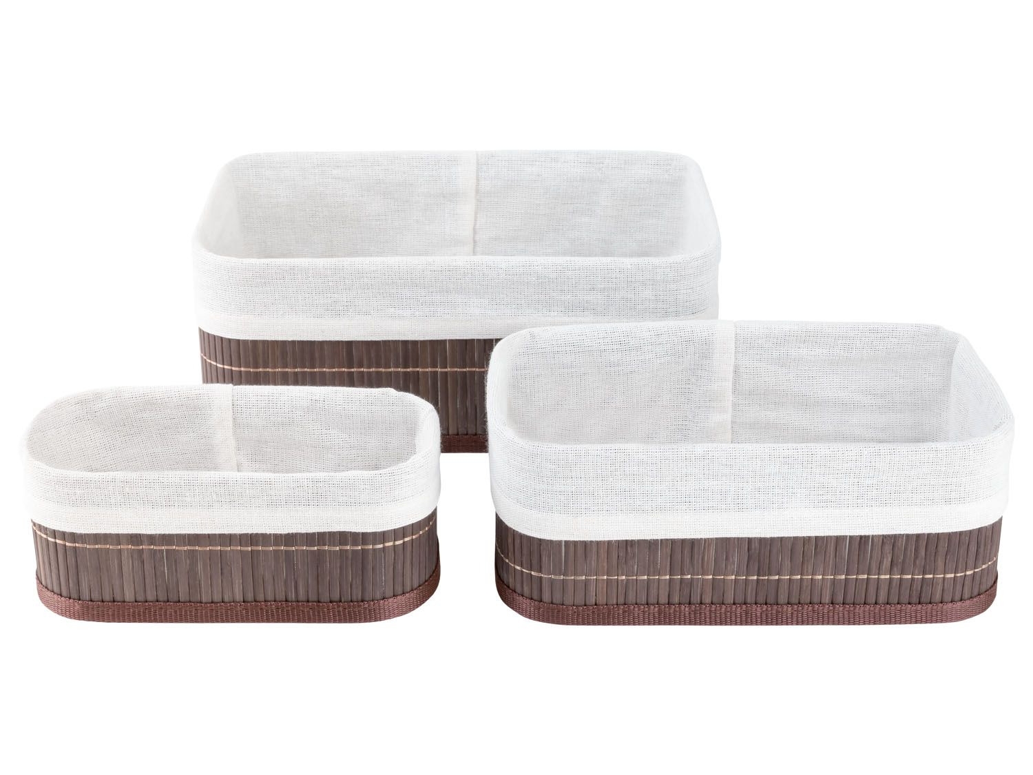 Set 3 cosulete depozitare baie, dreptunghiulare Set 3 cosulete depozitare baie, dreptunghiulare