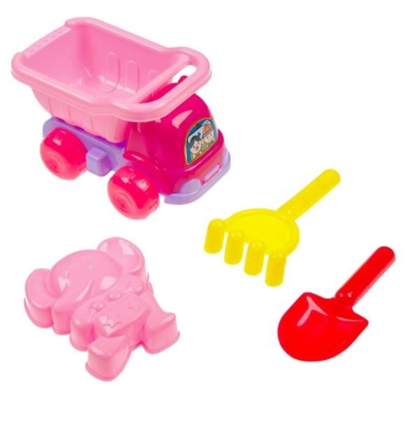 Set jucarii pentru nisip - Camion, roz + 3 accesorii Set jucarii pentru nisip - Camion, roz + 3 accesorii