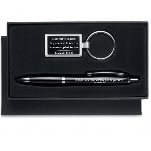 Cadou pentru Barbati - Set pix si breloc - "Domnul te va pazi!" Cadou pentru Barbati - Set pix si breloc - "Domnul te va pazi!"