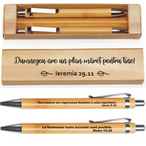 Set scris bambus, Dumnezeu are un plan maret pentru tine Set scris bambus, Dumnezeu are un plan maret pentru tine