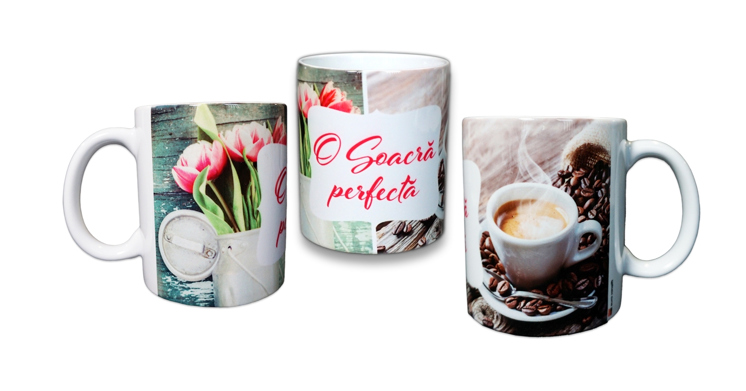 Cana cadou cu lalele si cafea pentru soacra Cana cadou cu lalele si cafea pentru soacra