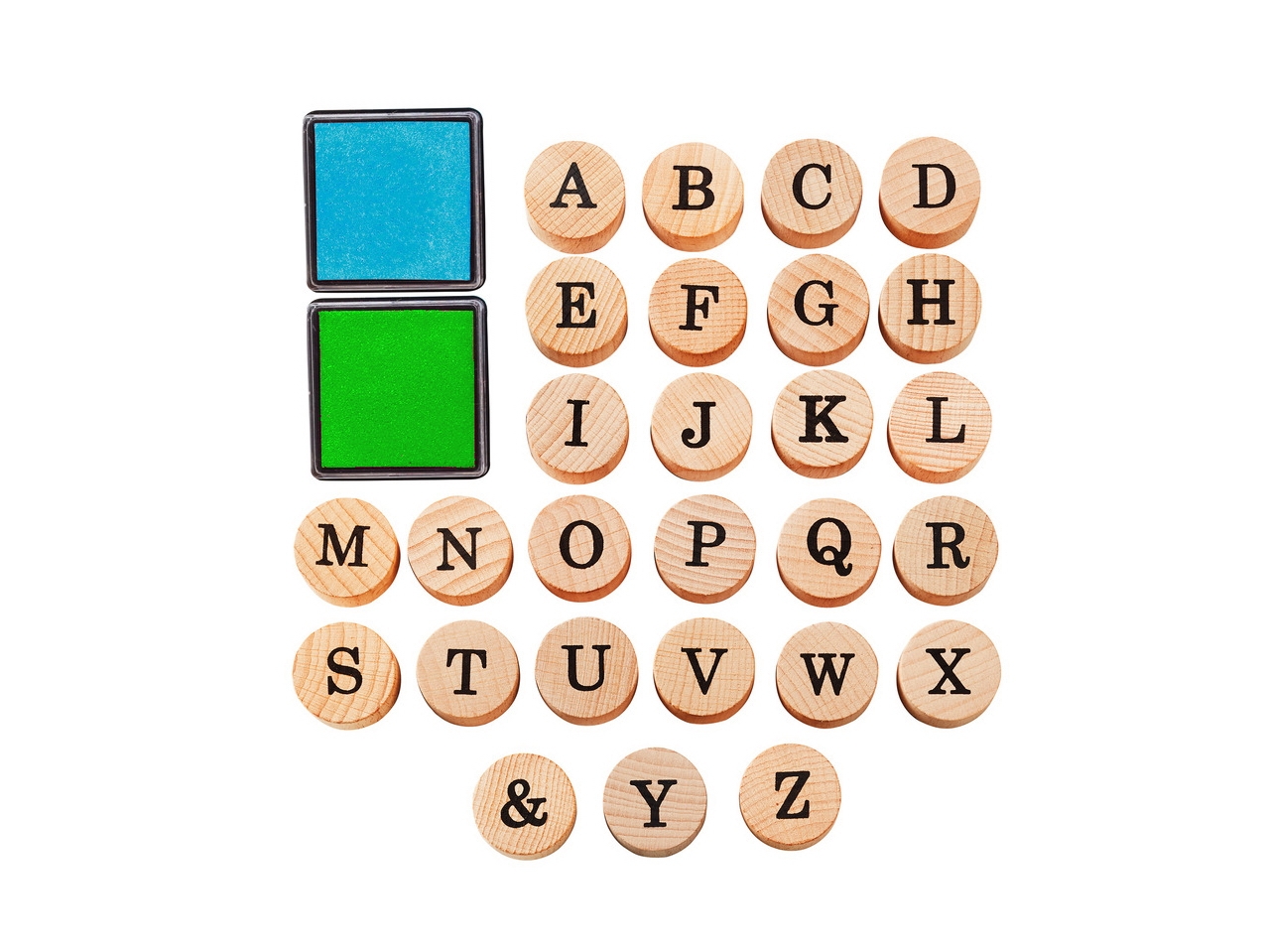 Set stampile lemn, alfabet Set stampile lemn, alfabet