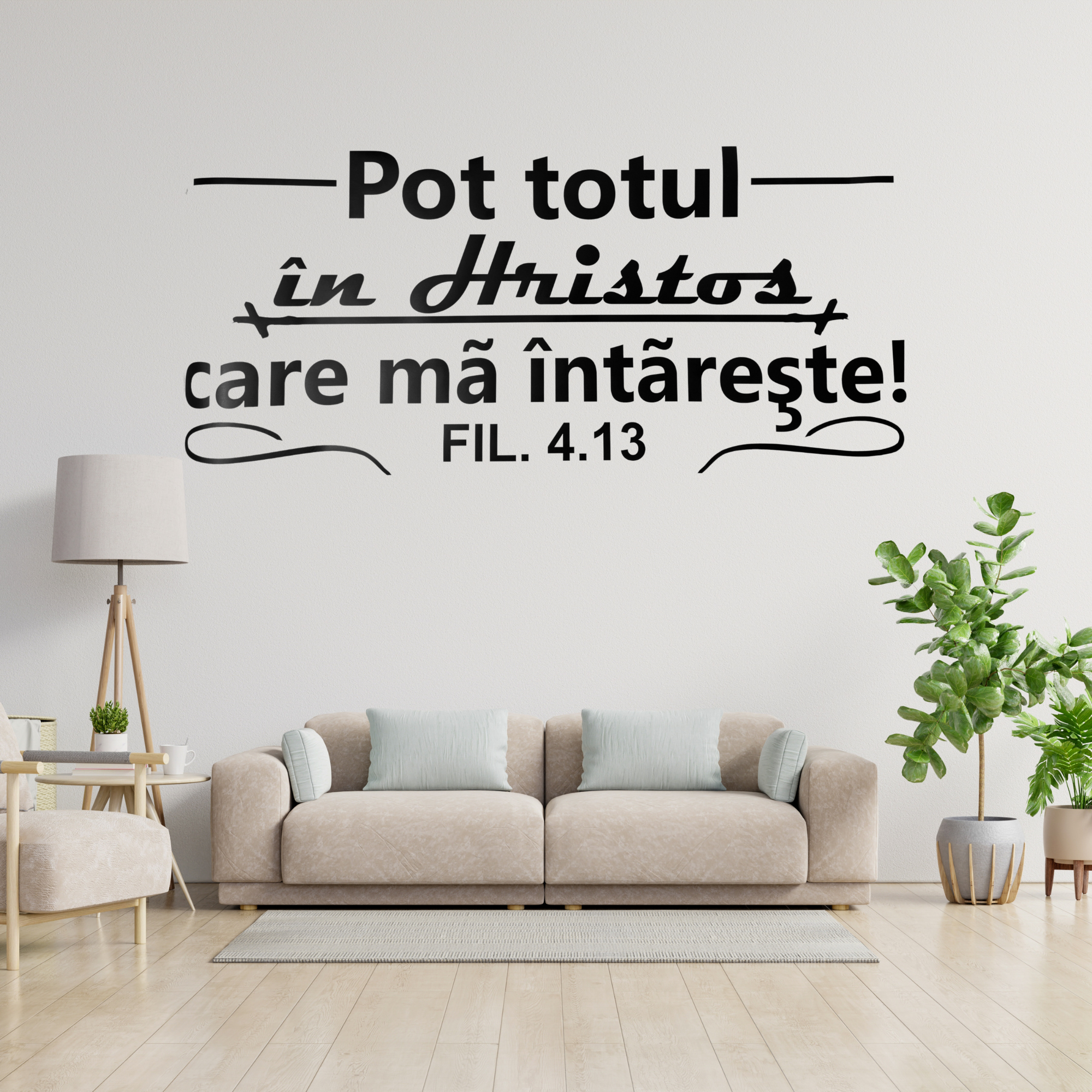 Sticker mare de perete - Pot totul în Hristos Sticker mare de perete - Pot totul în Hristos