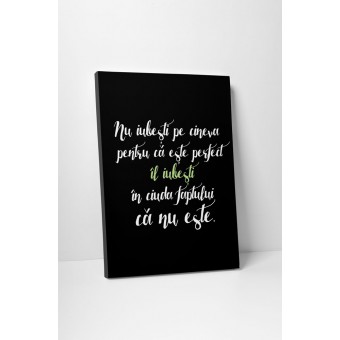 Sticker decorativ - Nu iubesti pe cineva pentru ca este perfect... Sticker decorativ - Nu iubesti pe cineva pentru ca este perfect...