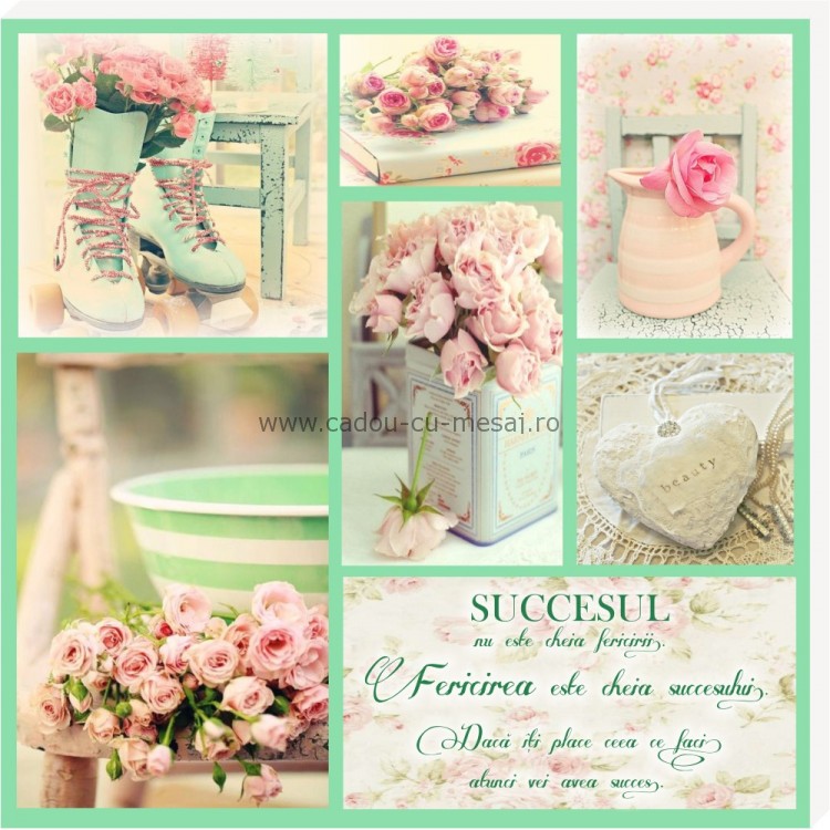 Tablou colaj vintage - Succesul (30x30 cm) Tablou colaj vintage - Succesul (30x30 cm)