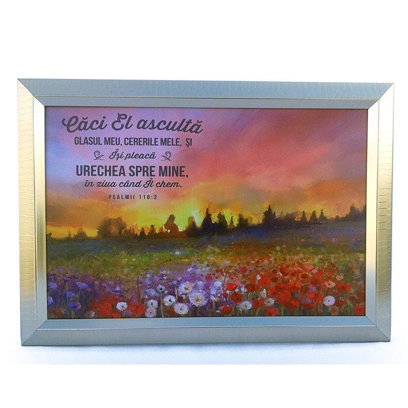 Tablou cu versete- Caci El asculta(34X24 cm) Tablou cu versete- Caci El asculta(34X24 cm)