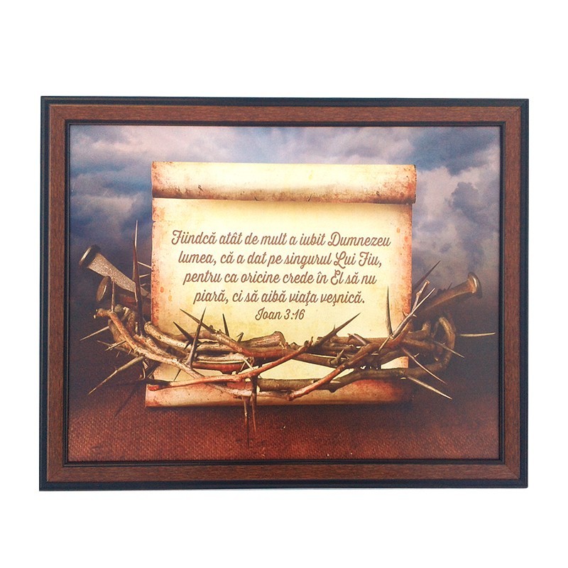 Tablou cu versete- Ioan 3;16 (50x40cm) Tablou cu versete- Ioan 3;16 (50x40cm)