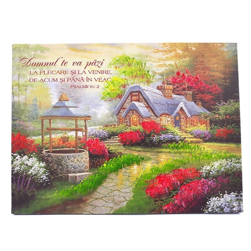 Tablou cu versete - "Domnul te va pazi l plecare si ... '' Ps. 91:2 (40X30 cm) Tablou cu versete - "Domnul te va pazi l plecare si ... '' Ps. 91:2 (40X30 cm)