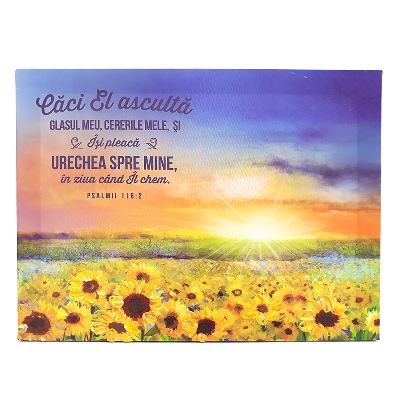 Tablou cu versete - "Caci El asculta glasul meu...'' Ps. 116:2 (40X30 cm) Tablou cu versete - "Caci El asculta glasul meu...'' Ps. 116:2 (40X30 cm)