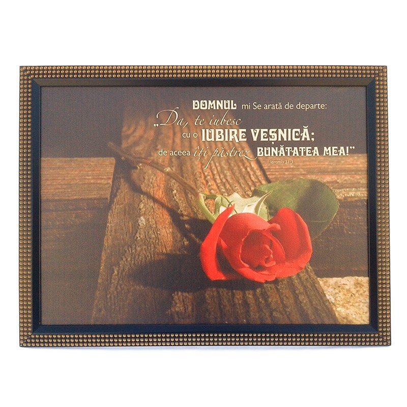 Tablou cu versete - "Domnul mi Se arata de departe..." (42X32 cm) Tablou cu versete - "Domnul mi Se arata de departe..." (42X32 cm)