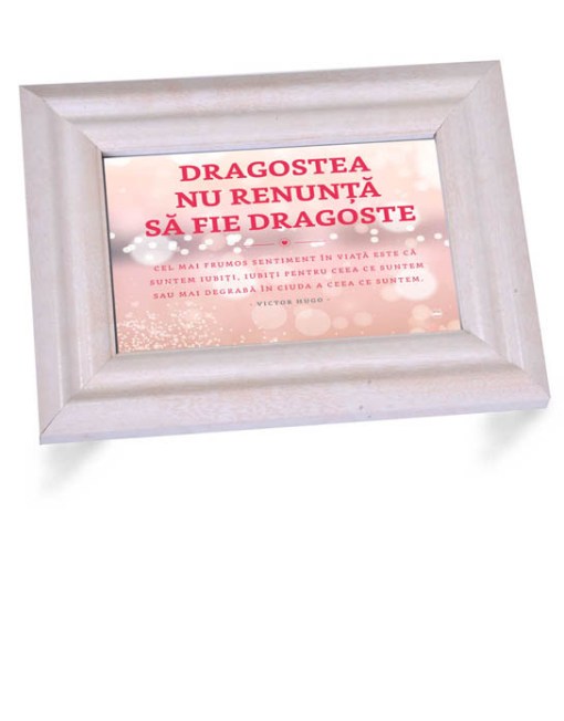 Tablou cu mesaj crestin - Dragostea nu renunta (10x15cm)