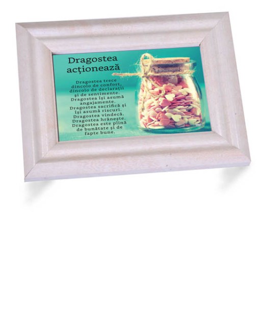 Tablou cu mesaj crestin - Dragostea nu renunta (20x25cm) Tablou cu mesaj crestin - Dragostea nu renunta (20x25cm)