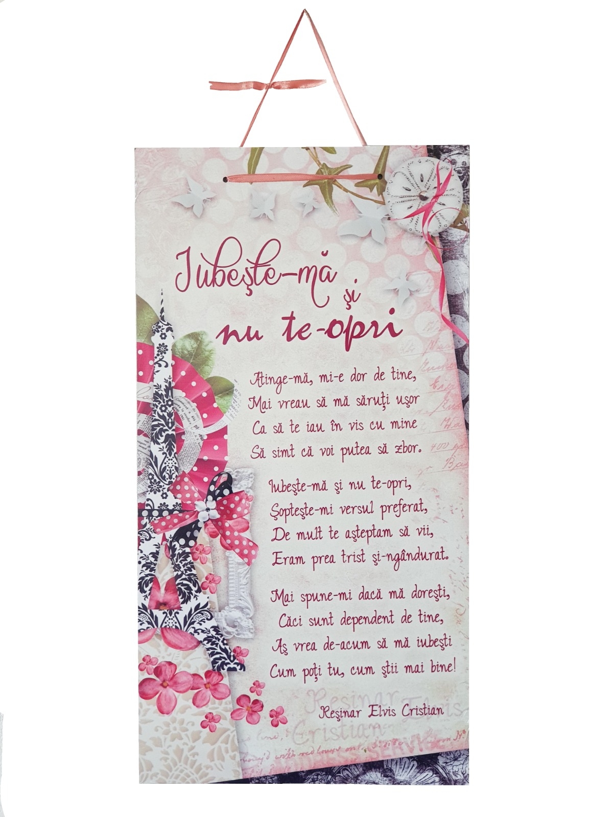 Tablou motivational  - Iubeste-ma si nu te-opri (50x26 cm) Tablou motivational  - Iubeste-ma si nu te-opri (50x26 cm)