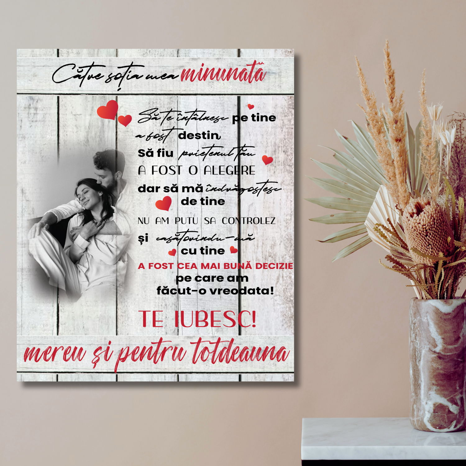 Tablou canvas personalizat cu poză – Soția mea minunată Tablou canvas personalizat cu poză – Soția mea minunată