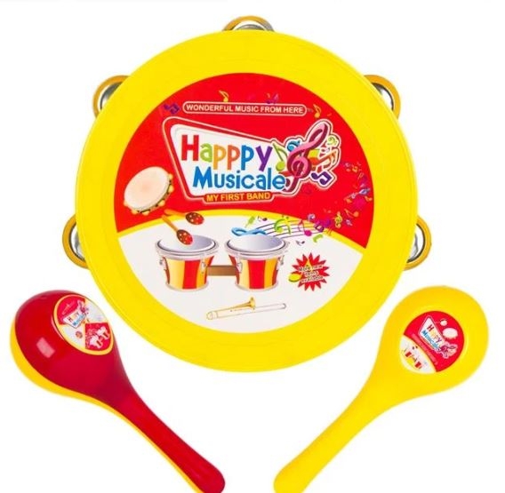 Instrument muzical - Tamburina si Maracas (Jucarii pentru copii 3+) Instrument muzical - Tamburina si Maracas (Jucarii pentru copii 3+)