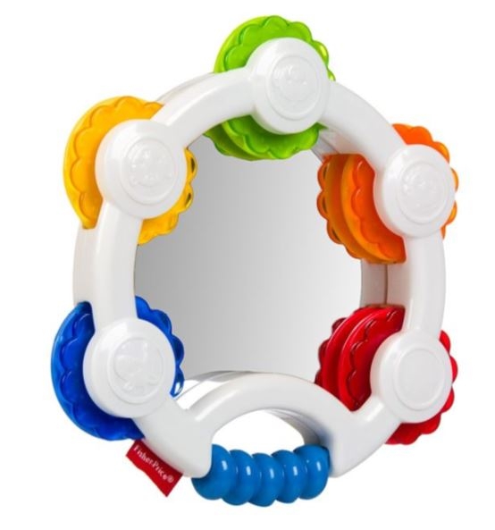Tamburina cu oglinda - Jucarie zornaitoare (3M+) Tamburina cu oglinda - Jucarie zornaitoare (3M+)