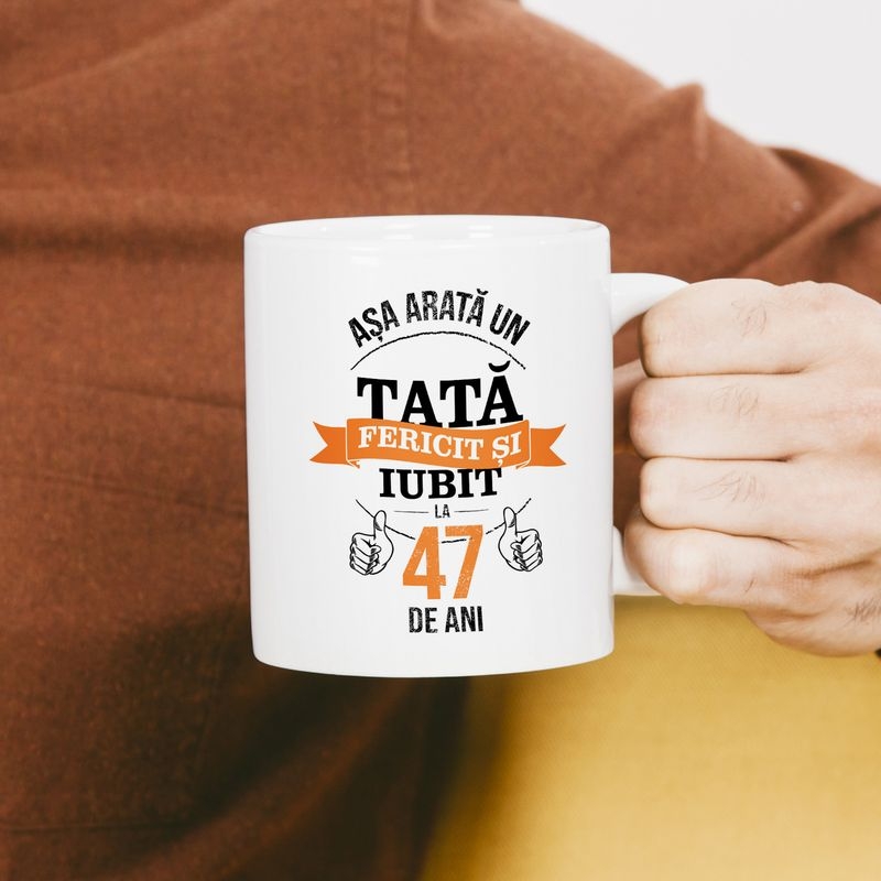 Cană personalizată cu poză, nume și text – Tata Cană personalizată cu poză, nume și text – Tata