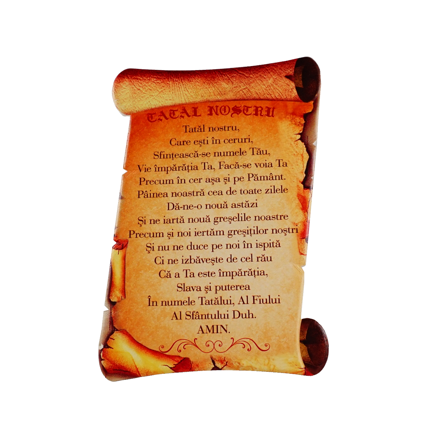 Aplica papirus ceramica - Tatal nostru (14x21 cm) Aplica papirus ceramica - Tatal nostru (14x21 cm)