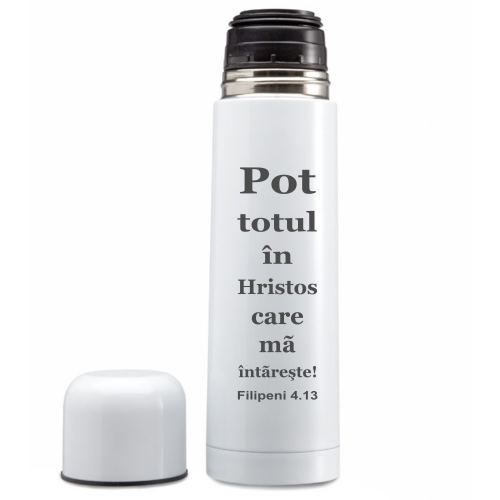 Termos - Pot totul in Hristos (alb) Termos - Pot totul in Hristos (alb)