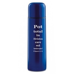 Termos - Pot totul in Hristos (albastru) Termos - Pot totul in Hristos (albastru)