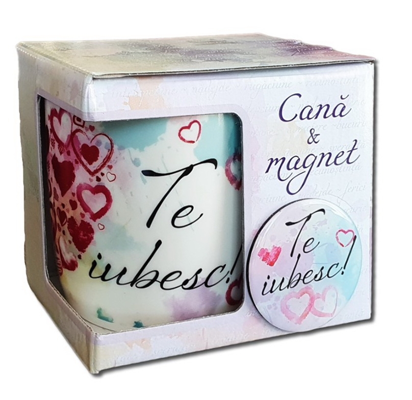 Cana portelan cu magnet - Te iubesc! Cana portelan cu magnet - Te iubesc!