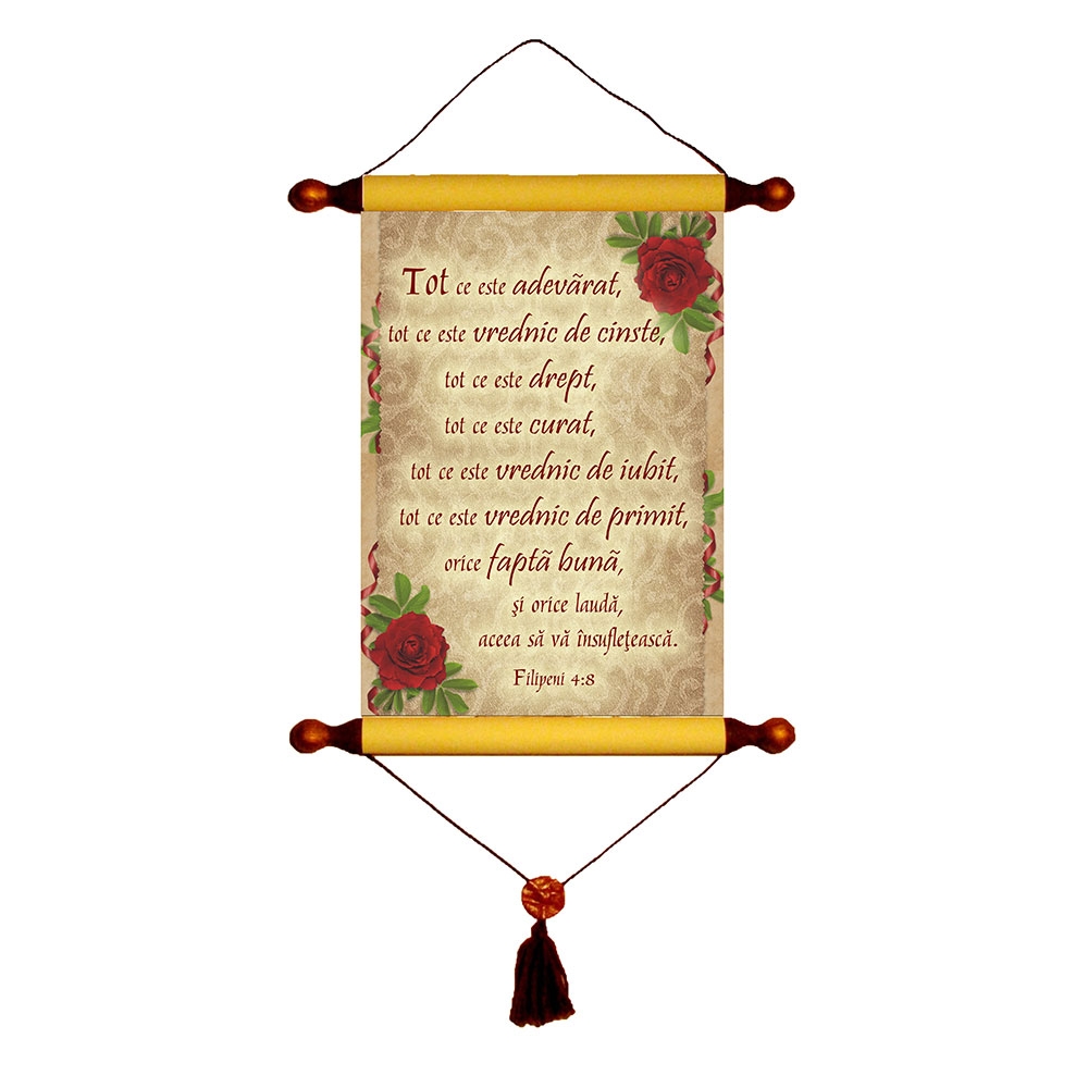 Papirus A4 vintage - Tot ce este adevarat (Filipeni 4:8)