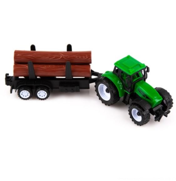 Tractor, verde + remorca cu lemne - Jucarii pentru copii Tractor, verde + remorca cu lemne - Jucarii pentru copii