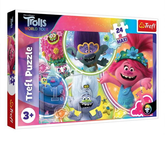 Puzzle Trefl - Trolls, 24 piese MAXI - Activitati pentru copii (3+)