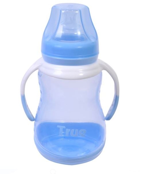 Biberon cu manere, albastru deschis - True (0M+) Biberon cu manere, albastru deschis - True (0M+)