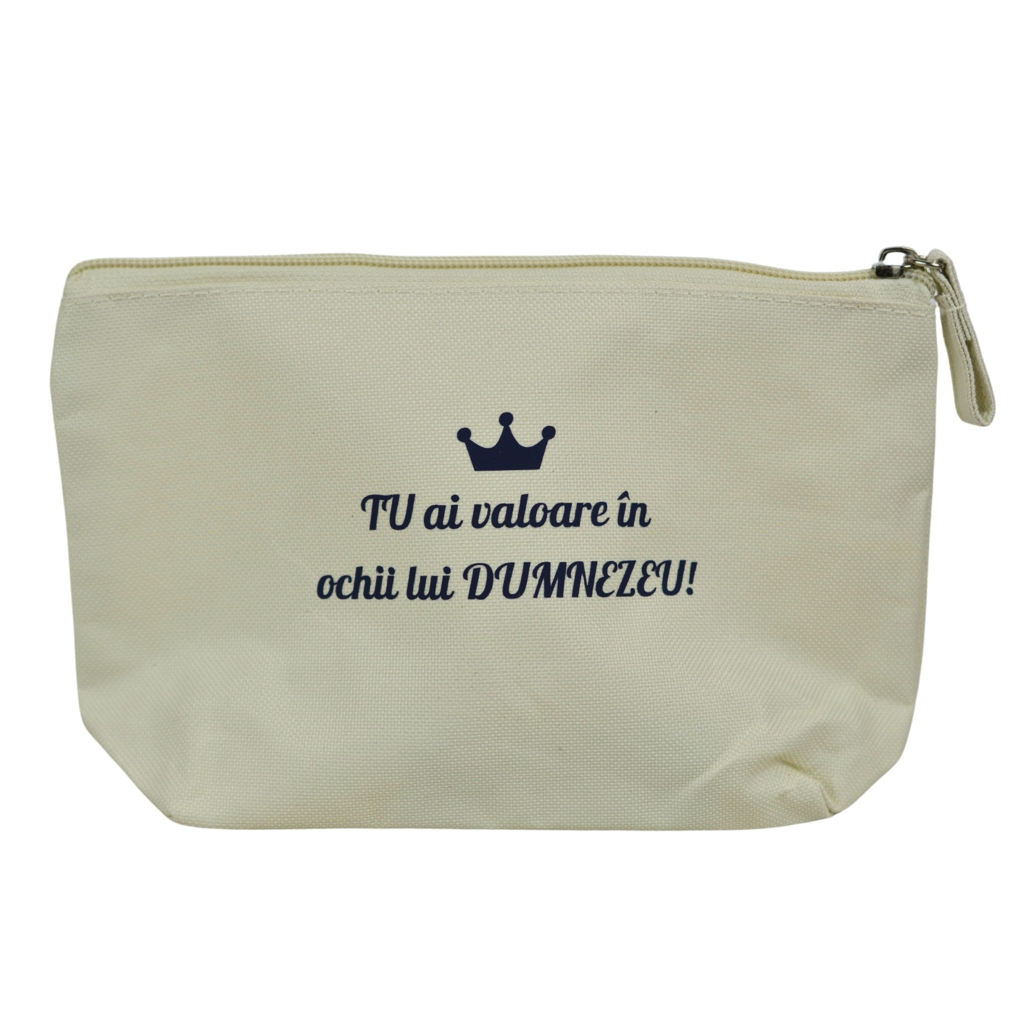 Borsetă din PVC, cu mesaj creștin - Tu ai valoare în ochii lui Dumnezeu (crem) Borsetă din PVC, cu mesaj creștin - Tu ai valoare în ochii lui Dumnezeu (crem)