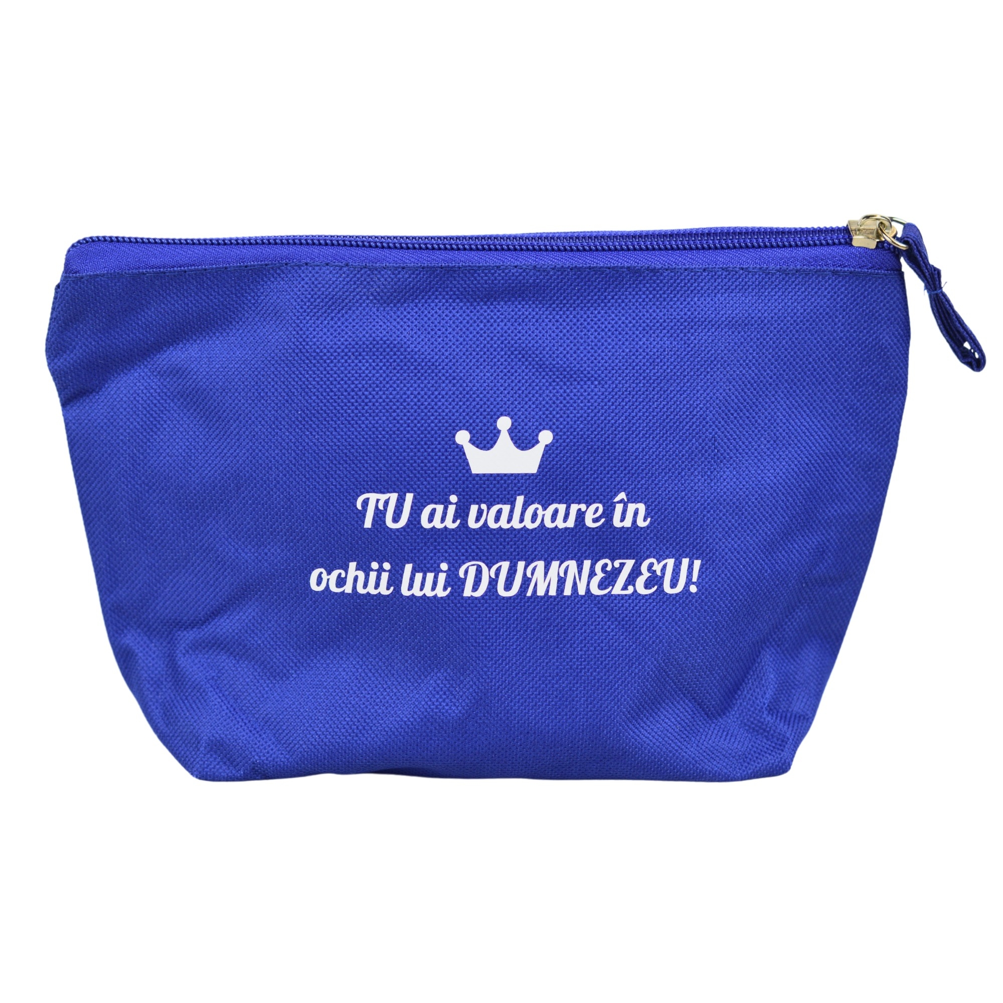 Borsetă din PVC, cu mesaj creștin - Tu ai valoare în ochii lui Dumnezeu (albastră) Borsetă din PVC, cu mesaj creștin - Tu ai valoare în ochii lui Dumnezeu (albastră)