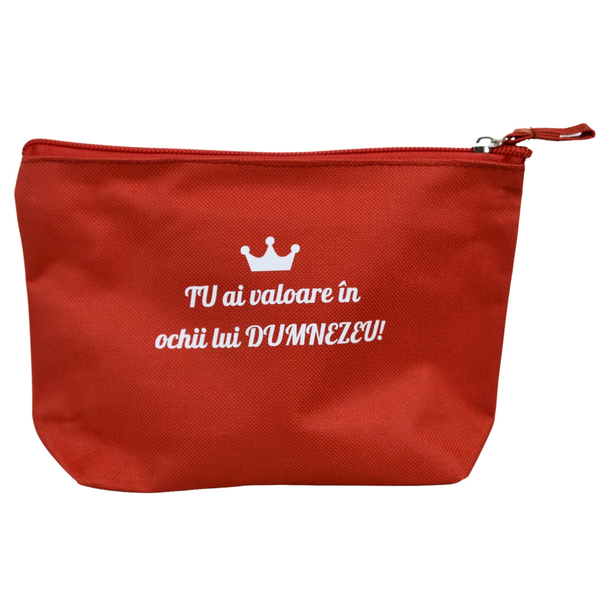 Borsetă din PVC, cu mesaj creștin - Tu ai valoare în ochii lui Dumnezeu (roșie) Borsetă din PVC, cu mesaj creștin - Tu ai valoare în ochii lui Dumnezeu (roșie)
